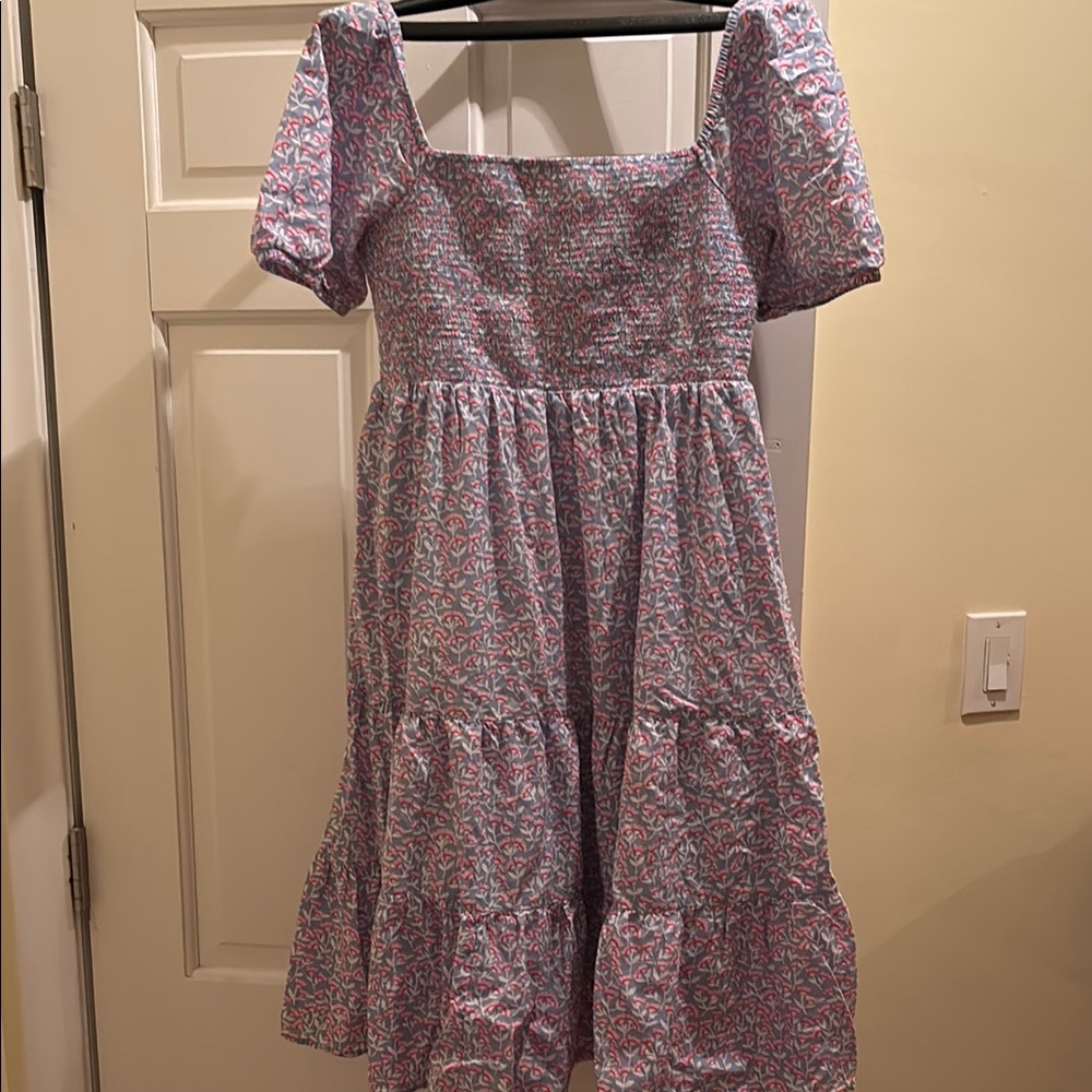 Vineyard Vines Pink and Blue Midi Dress